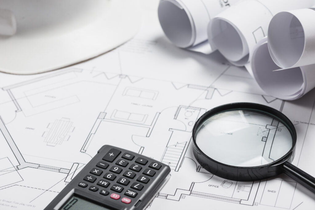 different-blueprints-supplies-office-table